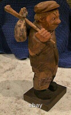 Rare Vintage Signed Carl Trygg Swedish Folk Art Wood Carving