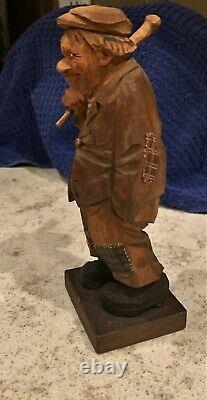 Rare Vintage Signed Carl Trygg Swedish Folk Art Wood Carving