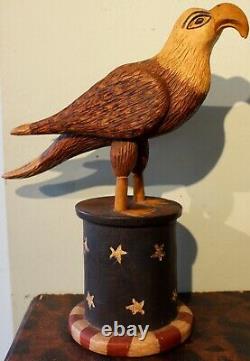 Rare Walter And June Gottshall American Eagle Bank Folk Art Carved Wood Wjg 77