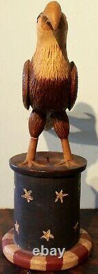 Rare Walter And June Gottshall American Eagle Bank Folk Art Carved Wood Wjg 77