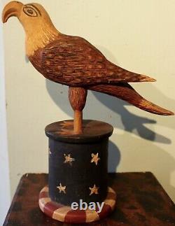 Rare Walter And June Gottshall American Eagle Bank Folk Art Carved Wood Wjg 77