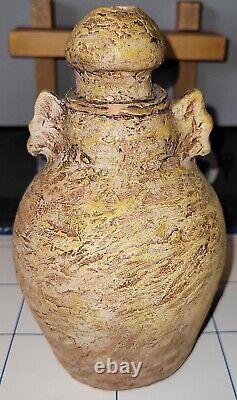 Rare carved pottery 1933 Monkey Deity Face Jug Aztecs Folk Art Signed