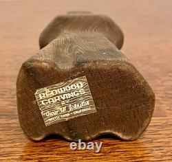 Redwood Monk Carving Oscar W. Johnston Smith River CA Labeled Folk Art