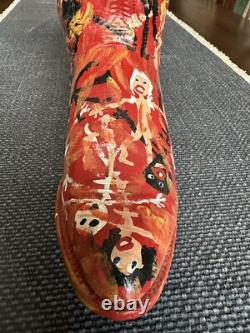 Ronald Cooper Original Folk Art Boot 2007 Hell It Is Outsider 5 Carved Figures