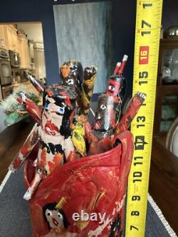 Ronald Cooper Original Folk Art Boot 2007 Hell It Is Outsider 5 Carved Figures
