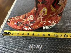 Ronald Cooper Original Folk Art Boot 2007 Hell It Is Outsider 5 Carved Figures