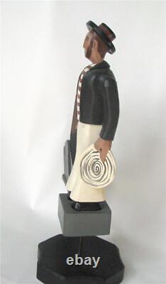 Russell Snow Hand Carved Wood Wooden 18C Sailor Whale Whirligig Figure FOlk Art