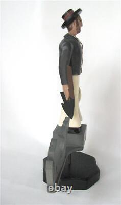 Russell Snow Hand Carved Wood Wooden 18C Sailor Whale Whirligig Figure FOlk Art