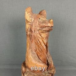Rustic Chainsaw Carved Wood Bear Country Folk Art