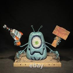 SHRUM Ray-gun Alien Whimsical Wood Carving Wood Art Folk Art