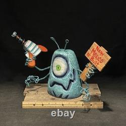 SHRUM Ray-gun Alien Whimsical Wood Carving Wood Art Folk Art