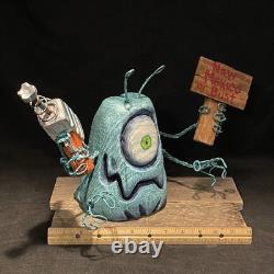 SHRUM Ray-gun Alien Whimsical Wood Carving Wood Art Folk Art
