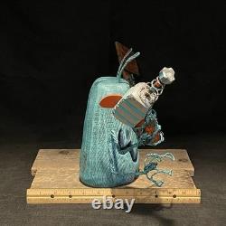 SHRUM Ray-gun Alien Whimsical Wood Carving Wood Art Folk Art
