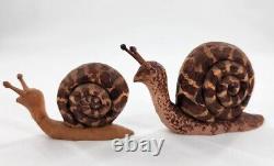 S. Arthur Shoemaker Wood Hand Carved 2 Snails 1991 Carving Folk Art Lancaster