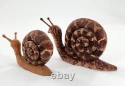 S. Arthur Shoemaker Wood Hand Carved 2 Snails 1991 Carving Folk Art Lancaster