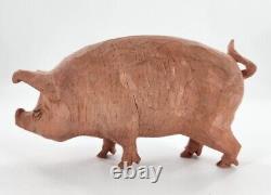 S. Arthur Shoemaker Wood Hand Carved 6.5 Pig Hog'90 Carving Folk Art Lancaster