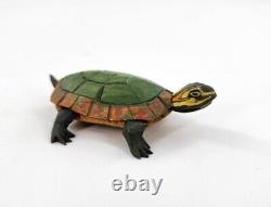 S. Arthur Shoemaker Wood Hand Carved Turtle 1991 Carving Folk Art Lancaster