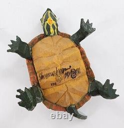 S. Arthur Shoemaker Wood Hand Carved Turtle 1992 Carving Folk Art Lancaster