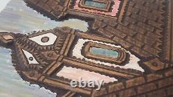 Salvador Bahia Brazil Folk Art Relief Houses Carved Painted Wood Signed WAL 80