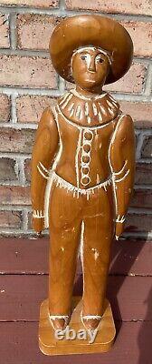 Sarreid Hand Carved Wood Sculptures Folk Art Amish 24 Man Woman Set Grain Vtg