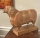 Sarreid Ltd Italy Carved Wood Brass Ram Sheep Animal Sculpture Folk Art Vtg Mcm
