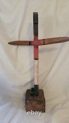 Scarce Antique Primitive Folk Art Revolutionary Soldier Whirligig 15.5 Tall