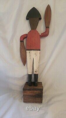 Scarce Antique Primitive Folk Art Revolutionary Soldier Whirligig 15.5 Tall