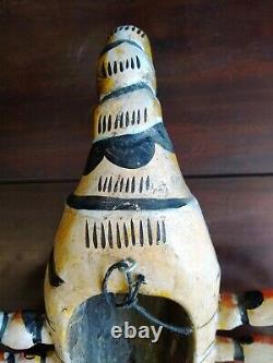Scorpion Mask Hand Carved Mexican Wooden Carving Figure Vintage Folk Art