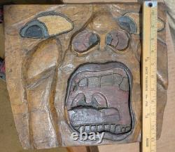 Screaming Face Wood Folk Art Carving 3D Router and Chisel