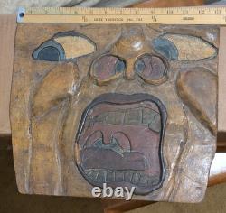 Screaming Face Wood Folk Art Carving 3D Router and Chisel