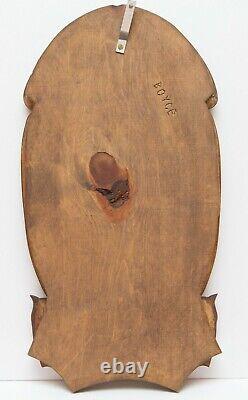 See Update! Vintage American Folk Art Freemason Masonic Relief Wood Sculpture