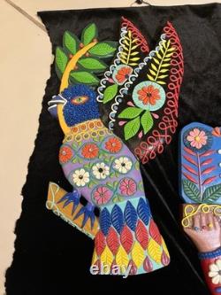 Set Of 5 Mexican Alebrije Wood Folk Art, Painted Sculpture Hand Carved Copal Wd