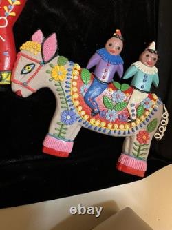Set Of 5 Mexican Alebrije Wood Folk Art, Painted Sculpture Hand Carved Copal Wd