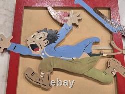 Set Of Vintage 1950's American Folk Art Wood Carvings Funny Nice