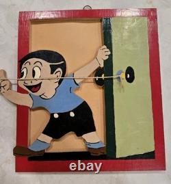 Set Of Vintage 1950's American Folk Art Wood Carvings Funny Nice