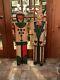 Set Of 2 Vintage Hand Carved Wood Jester Folk Art Statues (cabinet) Circus Clown