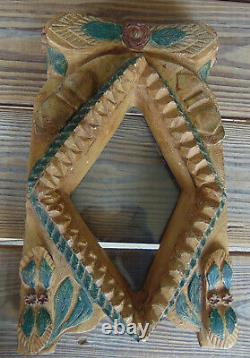 Set of 5 Antique Folk Art Hand Carved Frames Tramp Art Vintage Rare OOAK Set