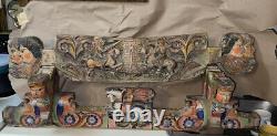 Sicilian Folk Art Carved Polychrome St George Knights Dragons 1800s Italy Angels