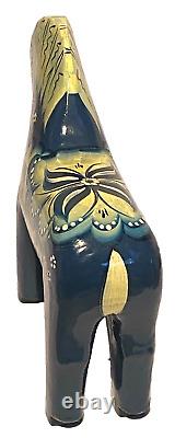 Signed A P Carved Wood Sweden Akta Dala Horse Figure Folk Art Sculpture 2006