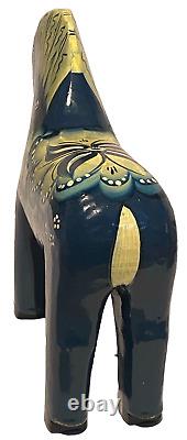 Signed A P Carved Wood Sweden Akta Dala Horse Figure Folk Art Sculpture 2006