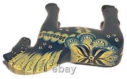 Signed A P Carved Wood Sweden Akta Dala Horse Figure Folk Art Sculpture 2006