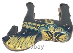 Signed A P Carved Wood Sweden Akta Dala Horse Figure Folk Art Sculpture 2006