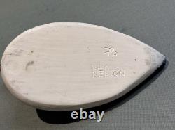 Signed Carved Painted Duck Decoy Folk Art, 1978 Nick Nelson, Vintage Art Gifts