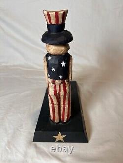 Signed George John American Folk Art Hand Carved Wooden Seal Of Approval
