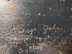 Signed George John American Folk Art Hand Carved Wooden Seal Of Approval