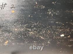 Signed George John American Folk Art Hand Carved Wooden Seal Of Approval