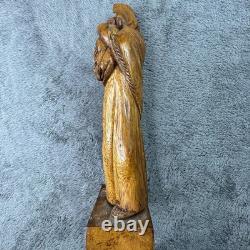 Signed Hand Carved Wood Madonna & Child 14 Folk Art Sculpture Mary & Baby Jesus