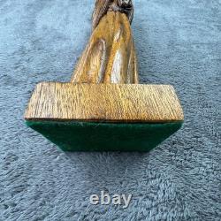 Signed Hand Carved Wood Madonna & Child 14 Folk Art Sculpture Mary & Baby Jesus