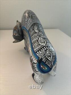 Signed Luis Sosa Hand Carved & Painted Buffalo. Fine Mexican Folk Art Oaxaca