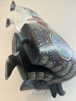 Signed Luis Sosa Hand Carved & Painted Buffalo. Fine Mexican Folk Art Oaxaca